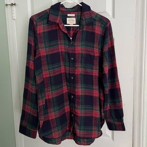 AEO AHH-MAZINGLY SOFT PLAID FLANNEL :: BOYFRIEND FIT :: MEDIUM :: BLUE RED GREEN